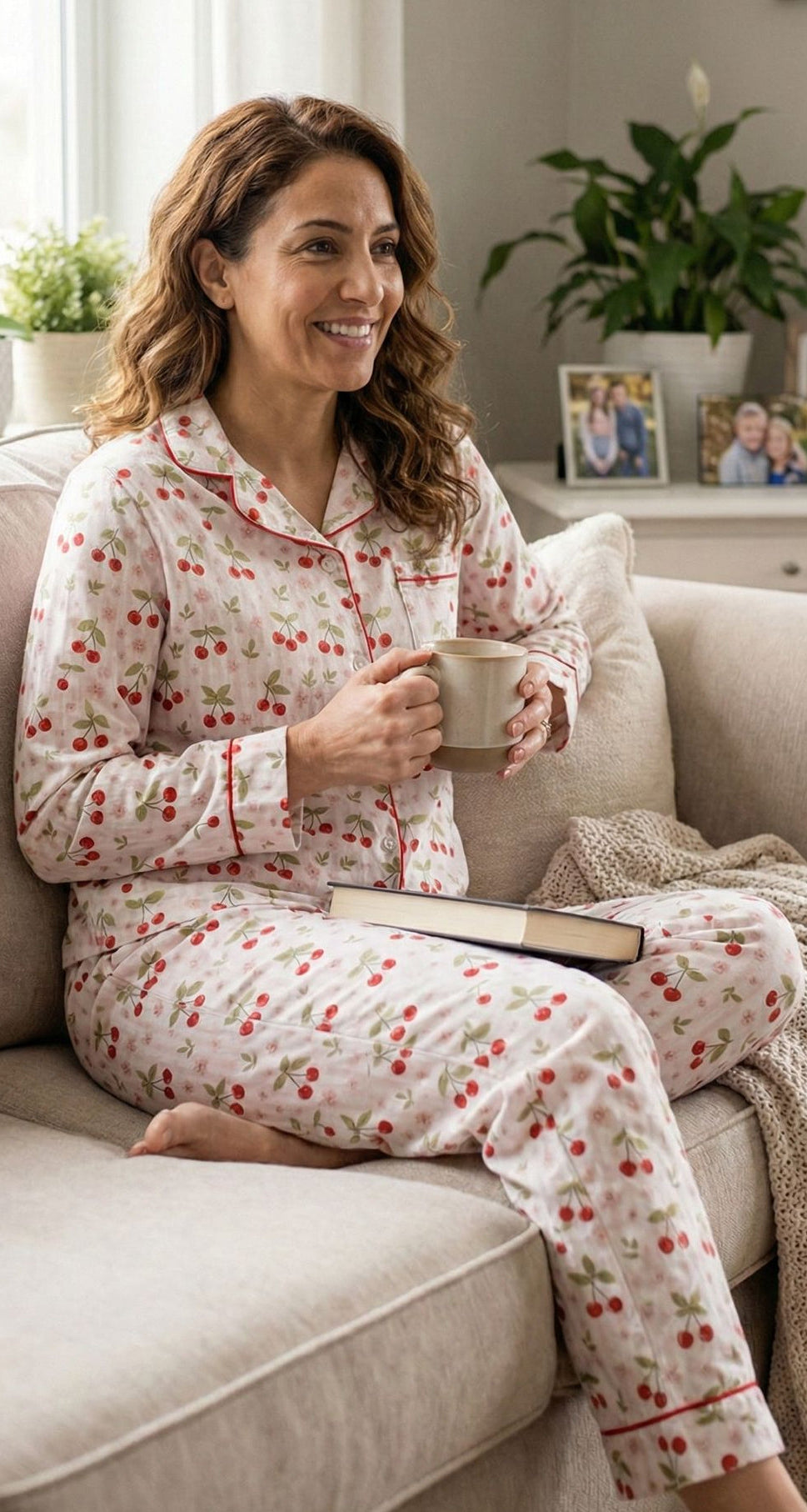 Pyjama maman- rose cerises